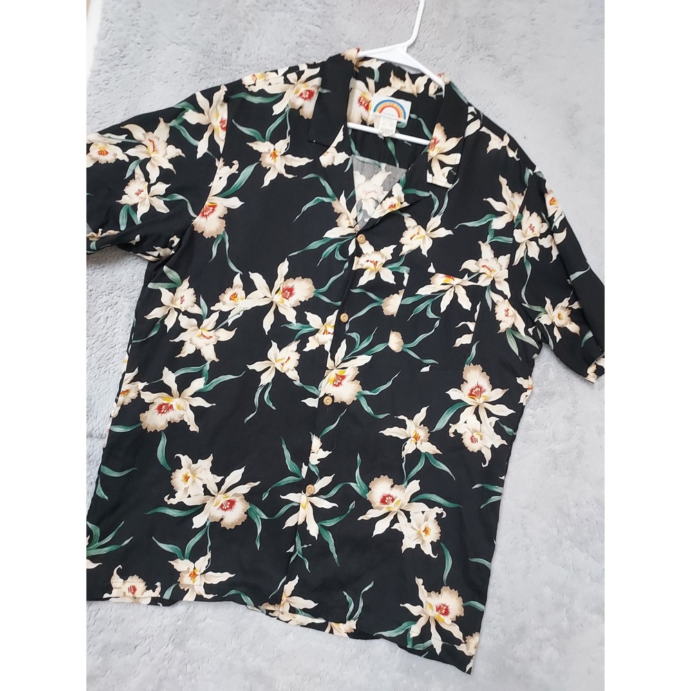 Vintage Paradise Found Shirt Mens XL Magnum PI Floral Hawaiian Rayon Tropical